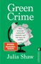"Green Crime" von Julia Shaw. Text: Was Umweltverbrecher antreibt und wie man sie aufhält. Grüner Hintergrund mit Globus., Buch
