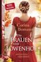 Text: "SPIEGEL ONLINE Bestseller", "Corina Bomann", "Die Frauen vom Löwenhof", "Mathildas Geheimnis". Rückansicht einer Frau., Buch