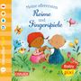 "Meine allerersten Reime und Fingerspiele", zwei Bären als Illustration auf einer blühenden Wiese mit Schmetterlingen., Buch