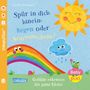 „Spür in dich hinein: Regen oder Sonnenschein?“ Über einem Regenbogen sind eine lächelnde Sonne und eine traurige Wolke., Buch