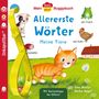 "Allererste Wörter: Meine Tiere. Unkaputtbar. Mit Vorlesetipps für Eltern! Illustration: Katze, Hund, Frosch, Huhn, Marienkäfer.", Buch