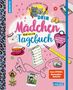 "Buch: 'Dein Mädchen mehr als ein Tagebuch', Illustrationen mit Katzen, Briefumschlag, Tee, Selbsttest-Liste, Yoga.", Buch