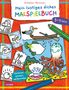 "Mein lustiges dickes MALSPIELBUCH. 5-7 Jahre. Zeichnen, spielen, weitermalen." Illustration mit Tieren und Farben., Buch