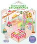"Mein süßes Stickerhaus: Cozy Home" ist der Titel. Illustration: Bunte, gemütliche Küche mit Tierfiguren und Blumen., Buch