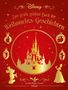 Disney: Das große goldene Buch der Weihnachts-Geschichten. Rotes Cover mit goldenen Silhouetten von Figuren und einem Schloss., Buch