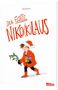 Text: "Der echte Niko(l)laus" von Petra Eimer. Illustration: Kind in rotem Mantel mit Geschenk und Zweig. Rechteckiges Logo unten., Buch