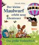 „Neue Abenteuer mit dem kleinen Maulwurf“. Ein Maulwurf im Heißluftballon, Tiere im Gras, fröhliche Farben., Buch