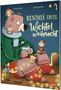 "BENNOS ERSTE WICHTELWEIHNACHT" zeigt einen großen Bär mit Wichteln, Lichterkette und weihnachtlichen Dekorationen., Buch