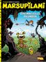 "MARSUPILAMI 17: GEHEIMNISVOLLES PALUMBIEN" zeigt eine Dschungelszene mit Tieren und einem fliegenden Jungen., Buch