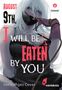 Text: "August 9th, I will be eaten by you", "vorläufiges Cover". Illustration: Frau mit weißem Haar, gefesselt. Hayabusa-Logo.