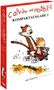 "Calvin und Hobbes: Kompaktausgabe 1". Illustration: Ein Junge fährt mit einem Tiger in einem Wagen., Buch