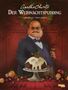 "Agatha Christie: Der Weihnachtspudding" ist ein Poirot-Krimi. Illustration zeigt Poirot mit Pudding auf einem Tisch., Buch