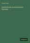 Grüner Hintergrund. Oben: Gustav Frank. Mitte: Geschichte der protestantischen Theologie. Unten rechts: Antigonos.