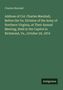 Text: "Address of Col. Charles Marshall..." auf grünem Hintergrund. Unten rechts "Antigonos" in einem schwarzen Feld., Buch