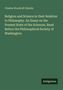 Text: "Charles Woodruff Shields. Religion and Science in their Relation to Philosophy. Antigonos." Grüner Hintergrund., Buch