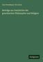 Paul Wendland: Beiträge zur Geschichte der griechischen Philosophie und Religion, Buch