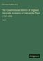 Buchtitel: "The Constitutional History of England" von Thomas Erskine May. Vol. I. Grüner Hintergrund. Logo "Antigonos".