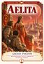„Aelita“ von Alexei Tolstoi, Illustration: Frau in rotem Gewand, zwei Astronauten, futuristische Stadt im Hintergrund., Buch