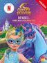 Text: "Unicorn Academy", "Isabel und der Feenmond", "Eine Netflix Serie". Mädchen und Pferd mit Masken, Schloss im Hintergrund., Buch