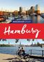 Im oberen Bereich steht "BAEDEKER SMART", darunter groß "Hamburg" auf rotem Hintergrund. Oben Hafenansicht, unten Radfahrer., Buch