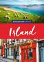Text: "Irland", darunter eine grüne Wiese mit Schafen am Meer und unten eine bunte Straßenszene mit Pub., Buch