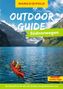 Text: "Outdoor Guide Südnorwegen, Unterwegs mit Insider-Tipps." Zwei Menschen paddeln in einem roten Kajak auf einem Fjord., Buch
