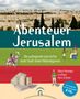„Abenteuer Jerusalem. Die aufregende Geschichte einer Stadt dreier Weltreligionen. Dieter Vieweger, Ina Beyer, Hans D. Beyer.“ 

Oben ist die Skyline von Jerusalem, darunter mittelalterliche und moderne Illustrationen., Buch