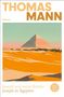 „Thomas Mann, Joseph und seine Brüder, Joseph in Ägypten.“ Illustration einer Pyramide in einer Wüstenlandschaft., Buch