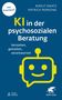 "KI in der psychosozialen Beratung: Verstehen, gestalten, verantworten." Gelbes Smiley-Roboter-Icon auf blauem Hintergrund., Buch