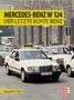 "Mercedes-Benz W 124: Der letzte echte Benz." Taxis vor einem historischen Gebäude.