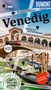 Titel: "Venedig". Schlagzeilen: "Einfach grandios", "Besser als jede Kochshow", "Schöner kann man den Canal Grande nicht überqueren". Abbildung der Rialtobrücke und Gondeln auf dem Wasser., Buch