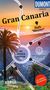 Großer Text: "Gran Canaria". Weitere Texte: "DUMONT DIREKT", "Mit großem Faltplan". Landschaft mit Palmen und Sonnenuntergang im Hintergrund., Buch