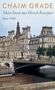 "CHAIM GRADE, Mein Streit mit Hirsch Rasejner, Paris 1948". Historisches Gebäude mit Brücke und Fluss im Vordergrund.
