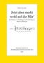 Text: "Stefan Kutscher. Jetzt aber merkt wohl auf die Mär’."
Abbildung: Musiknoten, gelber Hintergrund., Buch
