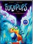 "Furzpups und Bärbel Brüllbratze" steht oben. Ein kleiner, bunter Drache vor einem großen, blauen Eiswesen., Buch