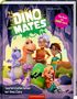 Text: "Dino Mates", "Das Buch zur KiKA-Serie", "Saurierstarke Ferien bei Oma Clara". Bunte Dinosaurier und Kinder vor einer Höhle., Buch