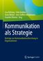 „Kommunikation als Strategie“, unter Herausgebern wie Lisa Dühring. Farbige, grafische Gestaltung, blau und grün., Buch