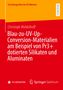 Text: "Forschungsreihe der FH Münster", "RESEARCH", "Christoph Middelhoff", "Blau-zu-UV-Up-Conversion-Materialien am Beispiel von Pr3+ dotierten Silikaten und Aluminaten".
Oben orange, unten rot. Logos unten., Buch