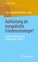 "Olivfarbener Hintergrund oben, hellblauer unten. Titel: 'Aufrüstung als europäische Friedensstrategie?', Herausgeber: Ines-Jacqueline Werkner.", Buch