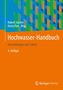 „Hochwasser-Handbuch“ steht auf einem orangefarbenen Hintergrund, geometrische Muster oben., Buch