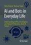 „AI and Bots in Everyday Life“ vor dunklem Hintergrund, Symbole zu KI-Themen, springendes Pferd als Logo., Buch