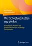 „Wertschöpfungsketten neu denken“, Autoren Marc Helmond, Lukas Rafflenbeul, blaues und orangefarbenes Design.
