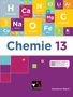 „Chemie 13“, bunte Periodensystem-Elemente, unten Hinweis auf ein hybrides Schulbuch mit QR-Code., Buch