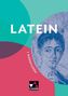 Text: "LATEIN", "PRÜFUNGEN 1". Illustration: Antike Büste, bunte geometrische Formen., Buch