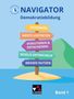 "Navigator Demokratiebildung. Mitwirken, Werte vertreten, Diskutieren & Entscheiden, Regeln entwickeln, Medien nutzen." Schildgrafik., Buch