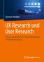 "UX Research und User Research" von Giovanni Vindigni, mit Hand und Sternebewertung oben., Buch