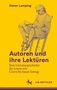 Titel: "Autoren und ihre Lektüren". Illustration einer Person beim Lesen, gelber Hintergrund. Autor: Dieter Lamping., Buch