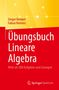 Oben: Gregor Kemper, Fabian Reimers. Groß: Übungsbuch Lineare Algebra. Darunter: Mehr als 380 Aufgaben und Lösungen. Rechts unten ein Logo. Hintergrund: Gelbe und rote Flächen., Buch