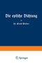 Ernst Weber: Die epische Dichtung, Buch