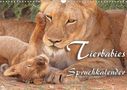 Liselotte Brunner-Klaus: Tierbabies - Spruchkalender (Wandkalender 2021 DIN A3 quer), Div.